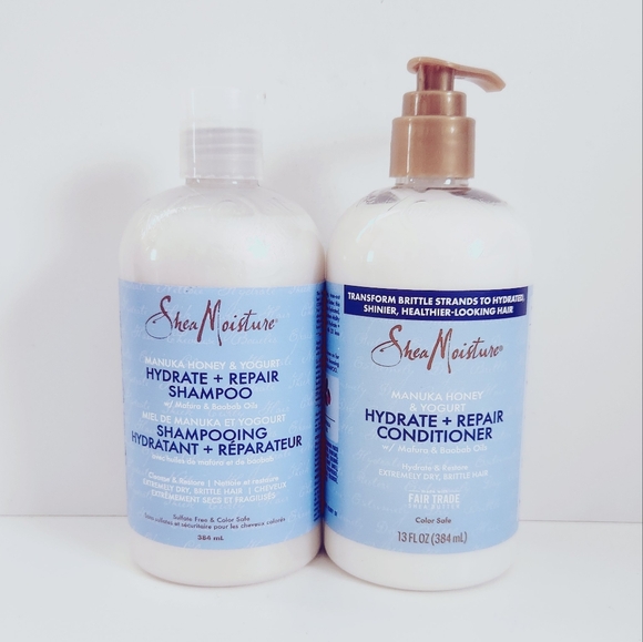 SheaMoisture Manuka Honey & Yogurt Hydrate & Repair Shampoo & Conditioner - Picture 1 of 12